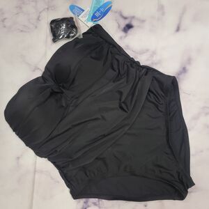 Wave Zone Black One Piece Swimsuit 2X